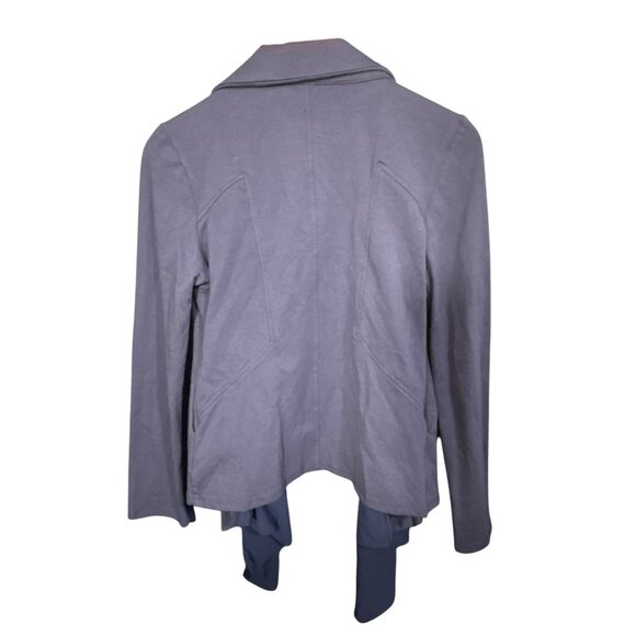 My Beloved Womens M Open-Front Waterfall Jacket With Zippers Purple/Navy Cotton - Picture 5 of 5